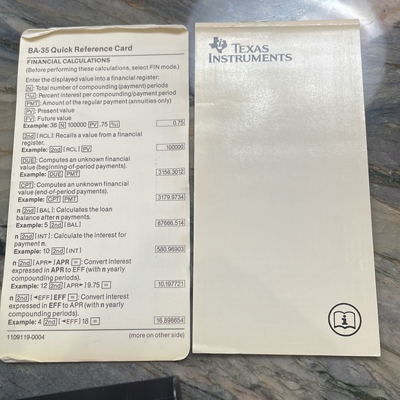 Texas Instruments BA-35 Business Analyst Calculator - Picture 4 of 4